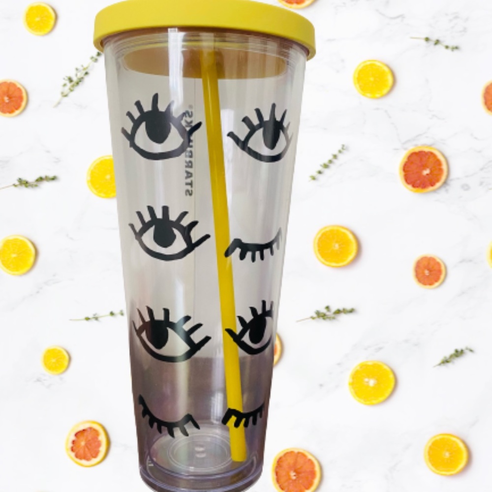 Starbucks 2017 Yellow Crystal Winking Eye Print